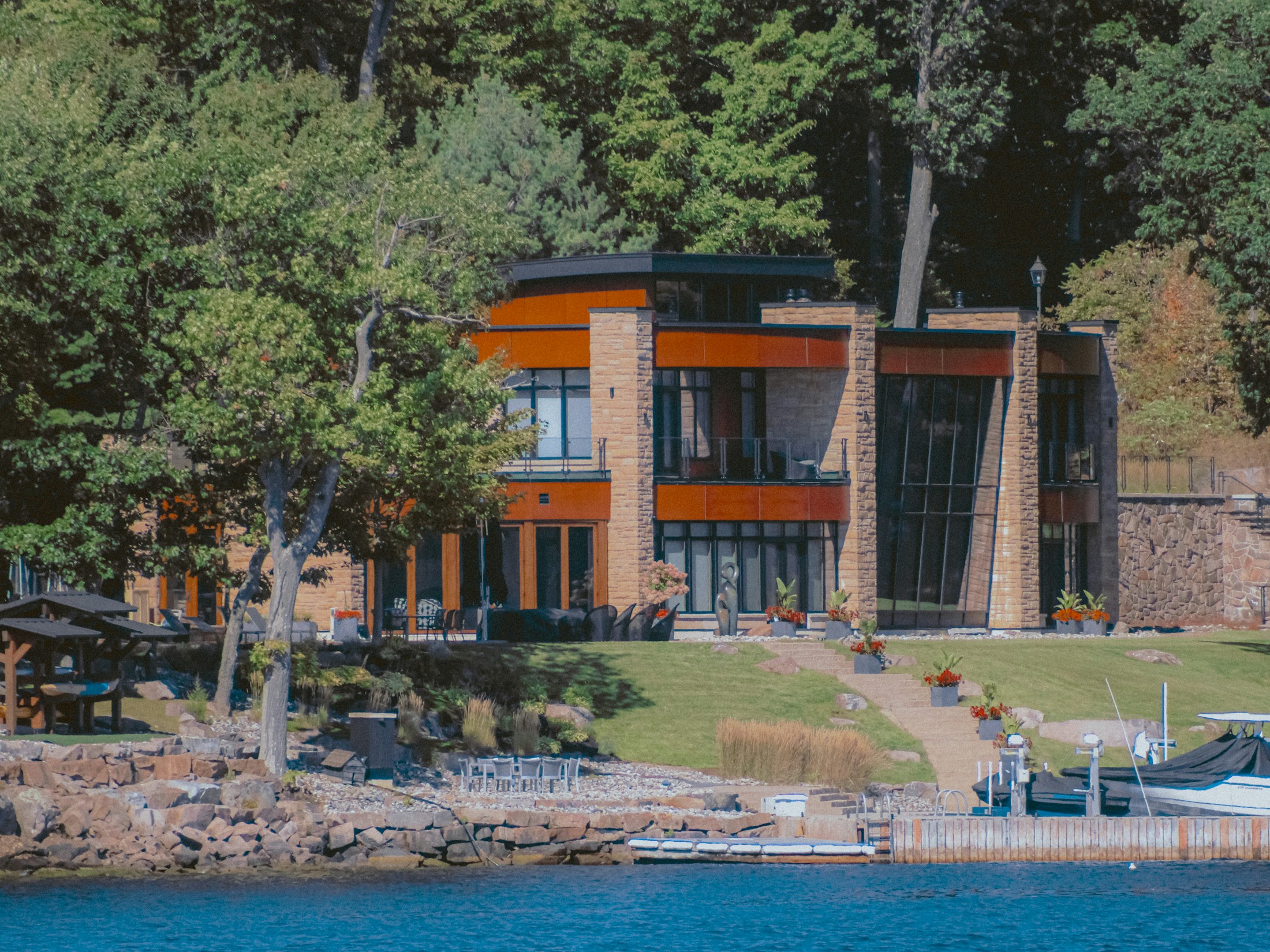 Modern waterfront home