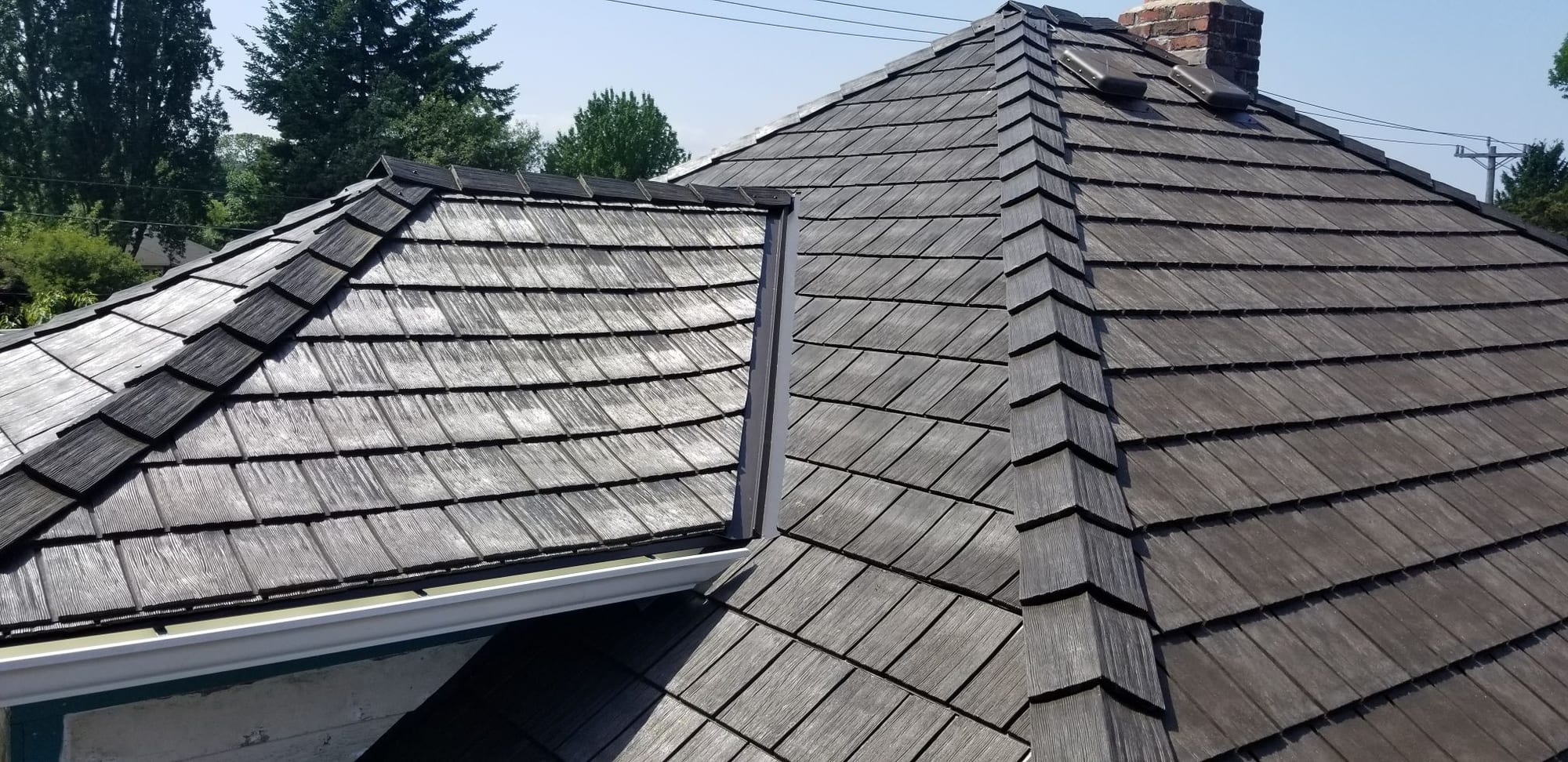 Euroshield roof detail at a valley and ridgeline